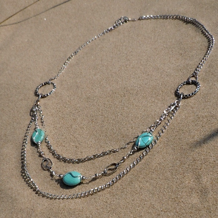 Wrapped "Turquoise" Triple Chain